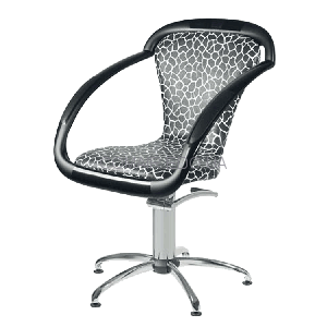 Кресло парикмахерское Sama  основа с насосом и стопорами RIF 9, чёрно-белое