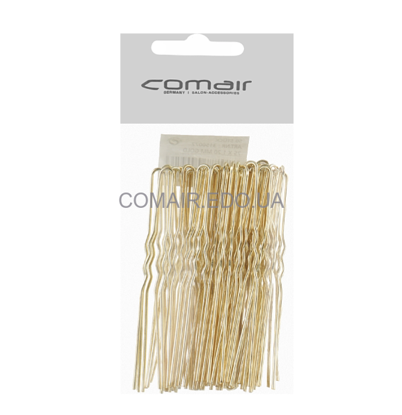 Шпильки для локонів Comair хвилясті 50 шт, Ø 0,55 х 65 мм, золоті