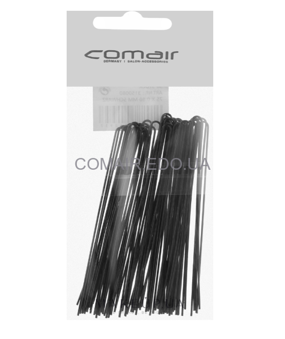 Шпильки для волосся Comair прямі, чорні, Ø 0,80 х 65 мм. 50 шт.