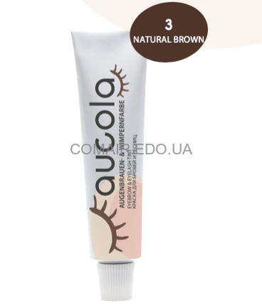Фарба для брів та вій Aucola №3 natural brown (натурально-коричнева), Німеччина