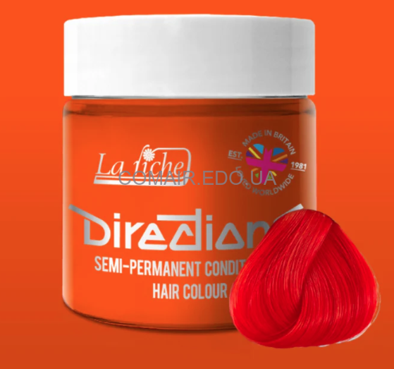 Відтінкова фарба для волосся Dirctions fluorescent orange, мандаринова, 100 мл.